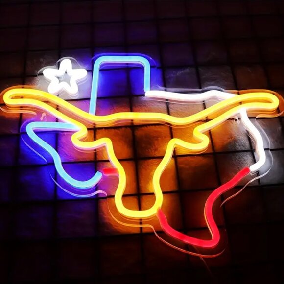 TEXAS LONGHORN NEON LED SIGN - Picture 1 of 4